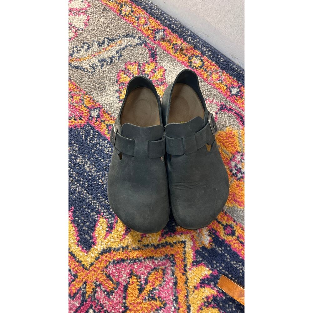 Birkenstock Boston Black Oiled Leather Clogs Shoes Women's EU 38 US 7 7.5 - Picture 2 of 8